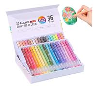 Yorajuy Stylos à encre gel acrylique pour coloriage, marqueurs sur verre, paillettes 3D de 1 mm, marqueur de peinture pour la relaxation, le coloriage, le tissu, le bois, la céramique, les travaux