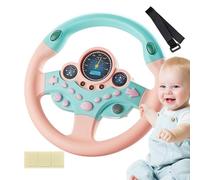 Yorajuy Volant pour, Volant Jouet, Volant simulé Rotatif à 360 degrés, Simulateur de Volant interactif pour siège de Voiture, Jouet éducatif avec lumière Musicale
