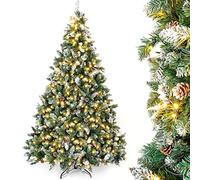 Yorbay 150cm Sapin de Noël Artificiel: avec 240 LED Blanc Chaud