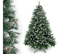 Yorbay Arbre de Noël artificiel 180CM Sapin avec support pour décoration de Noël (Sapin de Noël avec neige réutilisable)