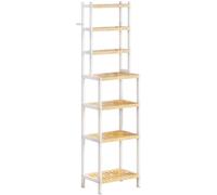Yorbay Étagère en bambou à 7 niveaux : étagère de cuisine, étagère de salle de bain, bibliothèque, étagère sur pied avec dispositif anti-basculement pour salle de bain, cuisine, salon, chambre à