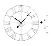 Yorbay Horloge murale 40cm Vintage avec chiffres romains, silencieuse sans tic-tac, horloge murale en métal, horloge murale décorative pour salon chambre à coucher