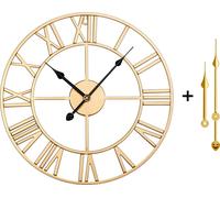 Yorbay Horloge murale 40cm Vintage avec chiffres romains, silencieuse sans tic-tac,Horloge murale en métal Grande , Horloge murale décorative pour salon chambre à coucher