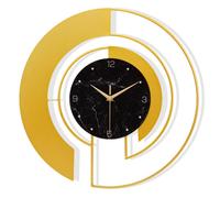 Yorbay Horloge murale 46cm Horloges murales de luxe Salon Élégant or noir Combinaison pour salon, chambre, cuisine, restaurants, cafés, bureaux