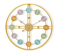 Yorbay Horloge murale Grande horloge murale Salon Cadran créatif avec chiffres romains & arabes pour salon & bureau（60cm)