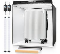 Yorbay Kit studio photo 80 x 80 x 80cm CRI 95+ Photobox LED Boîte à lumière Cube de lumière Photographie Tente lumineuse incl. 4 feuilles de fond en PVC (noir, blanc, gris, blanc chaud) réutilisable