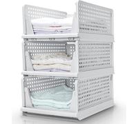 Yorbay Lot de 3 boîtes de rangement Empilables Penderie Organisateur Habitat Confortable