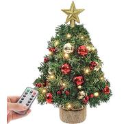 Yorbay Mini Sapin de Noël avec LED Blanc Chaud, 8 Modes d'éclairage, avec Pointe de Sapin étoile et Piles décoratives, pour Noël, l'Avent (40 cm)