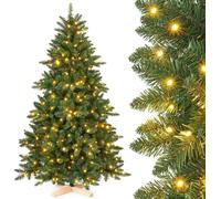 Yorbay Sapin de Noël artificiel 210cm Sapin Nordmann avec 420 LED Sapin pour décoration de Noël