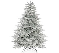 Yorbay Sapin de Noël artificiel avec flocage de neige, 210 cm, en polyéthylène et PVC, avec support en fer, pour décoration de Noël, convient comme décoration pour la maison, le bureau et le magasin