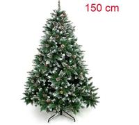 YORBAY Sapin de Noël avec pied - Décoration avec neige - 150 cm