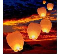 Yorbesta® Lot de 30 Lanternes Volantes Blanches Chinoise Laterne Fête Soirée Mariage Evenement