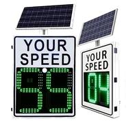 YORCME Panneau de limitation de Vitesse en Aluminium, écran de Retour de Vitesse du Compteur de Vitesse Radar Solaire, Cadre en métal antirouille, Vitesse réglable