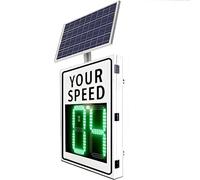 YORCME Panneau de Retour d'information Radar à énergie Solaire,Avertissement Routier,Panneau de limitation de Vitesse Radar Solaire,Affichage LED,Télécommande