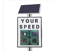 YORCME Radar de limitation de Vitesse à énergie Solaire. Avertissement Routier : Affichage à 2 Chiffres, télécommande pour école et stationnement