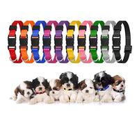 Yorgewd Lot de 10 colliers d'identification pour chiot, colliers de sécurité réglables pour chiots et chats (M-21,5-33 cm)