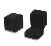Yorgewd Lot de 2 boîtes pour bagues en velours - 55 x 50 x 45 mm - Noir