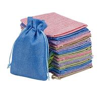 Yorgewd Lot de 20 sacs en toile de jute avec cordon de serrage - 10 x 14 cm - Petits sacs en toile naturelle pour bijoux de mariage, souvenirs et travaux manuels