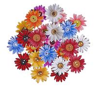 Yorgewd Lot de 50 boutons en bois en forme de fleur 25 mm pour loisirs créatifs, scrapbooking, vêtements, décoration de sac en toile