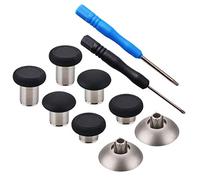 YoRHa 8 en 1 Métal magnétique Thumbsticks Analog Sticks Joysticks Réparation de Remplacement Kits(Noir) pour PS4/Slim/Pro & Xbox One/Elite/X/S Manette avec Tournevis