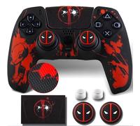 YoRHa Coque en silicone antidérapante pour manette de PS5 avec 2 capuchons de joystick et 1 autocollant (thème Depool)