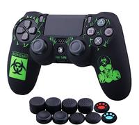 YoRHa Coque en Silicone sculptée au Laser pour Manette Sony PS4/slim/Pro Dualshock 4 x 1(BH) avec 10 poignées