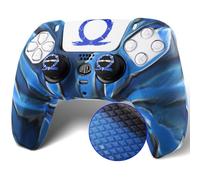 YoRHa GOWV Coque en silicone antidérapante pour manette de PS5 avec 2 capuchons de joystick et 1 autocollant