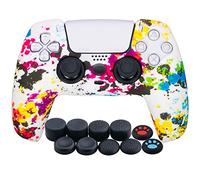 YoRHa Housse Coques Autocollants en Impression Silicone épaissi Skin Cover pour PS5 Dualsense Manette (Graffiti) x 1 avec Prises de pouce x 10