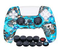 Yorha Housse Coques Autocollants en Impression Silicone épaissi Skin Cover pour PS5 Dualsense Manette (Sorcière) x 1 avec Prises de Pouce x 10