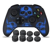 Yorha Skin en Silicone sculpté au Laser pour Manette Xbox One S/X Bleu avec 8 poignées de Pouce Professionnelles