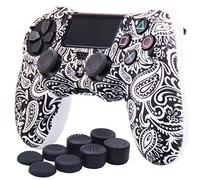 YoRHa Transfert d'eau Impression de Fleurs Housse en Silicone Coque Custom pour Sony PS4/Slim/Pro Mantte x 1 (Blanc) Avec FPS PRO thumb grip poignée pouce Pro x 8