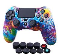 YoRHa Water Transfer Printing (Éclaboussures de peinture) Housse en Silicone Skin Cover pour PS4 Dualshock 4 Manette Slim/Pro x 1 Avec Thumb Grips x 10
