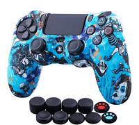 YoRHa Water Transfer Printing (Sorcière) Housse en Silicone Skin Cover pour PS4 Dualshock 4 Manette Slim/Pro x 1 avec Thumb Grips x 10