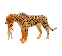 YORISMAL Guépard africain avec jeune animal modèle animal jouet mère guépard avec jeune animal jouet animaux sauvages miniatures jouets éducatifs pour la petite enfance - Animaux sauvages