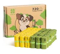 YORJA Rouleaux de sacs à déjections canines, 720 sacs à déjections canines, 100 % étanches, extra épais et résistants en mélange d'amidon de maïs