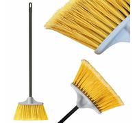 York Balai Extérieur - Balai de Nettoyage - Manche 24 cm en Acier - Surfaces Dures Feuilles Neige - Noir Jaune Sunny Garden