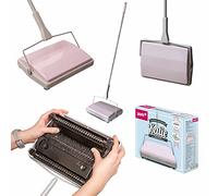 York Balayeuse à Tapis Katie Balai Mécanique Manuel sans Fil et sans Sac Nettoyage Efficace Toute Surface Appareil de Nettoyage Compact Silencieux pour Moquettes et Tapis 28 x 20 x 102 cm