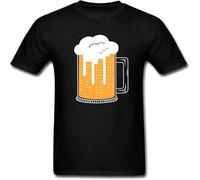 York City Gold Beer Graphic Tees Men T-Shirt Urban T Shirt for Guys Simple Style Slim Fit Tshirt Black S