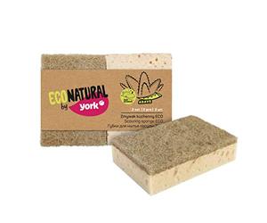 York Eco Natural Lot de 2 Éponges à Vaisselle à Double Face en Cellulose - Éponge à Récurer pour Casseroles - Cuisine, Beige