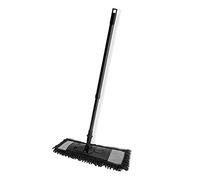 YORK Ensemble serpillère avec manche télescopique, balai en microfibre avec articulation pivotante à 360° stratifié et parquet, lingettes de nettoyage en fibre incluses, système de fixation