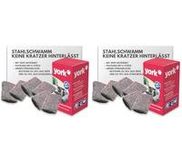 York Lot de 12 Éponges à Récurer en Acier avec Savon - Éponge à Vaisselle - Cuisine et Salle de Bain - Nettoyage