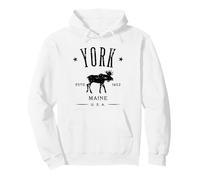 York Maine USA avec élan Design Vieilli Sweat à Capuche