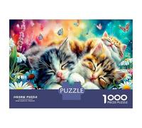 York Pays rêves Carton De Qualité Supérieure Ensemble De Casse-tête en Puzzle 1000 Pièces Chaton blotti Jeu De Famille Amusant Et Stimulant Puzzle À La Meilleure Évaluation, Cadeau D'anniversa