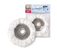 York Recharge en Microfibre Haute Performance Tête de Rechange pour Balai Rotatif Ultra Absorbante et Réutilisable pour Tous Types de Sols Carrelage Parquet Marbre Lot de 1 Blanc