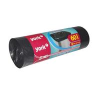 York Sacs Poubelle Renforcés 60 L, Lot de 10, Noir