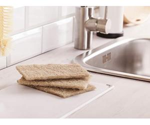 York Tampons à Récurer Écologiques Eco Natural - Lot de 3 Pièces - Grattoirs Plats en Fibres de Sisal (Agave) et Pet Recyclé - pour Casseroles, Poêles et Nettoyage Difficile - Durable et Zéro Déchet