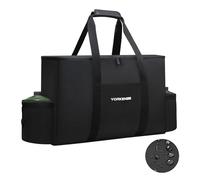 Yorkenbe Sac de transport pour réchaud de camping Coleman 2 brûleurs, sac de rangement pour réchaud 1680D, avec double fermeture éclair, 2 poches latérales réglables, convient aux grils/poêles jusqu'à