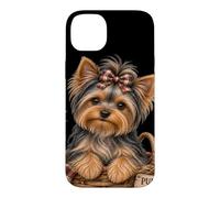 Yorkie Feuilles d'automne Patchs de citrouilles et Automnes Coque pour iPhone 14 Plus