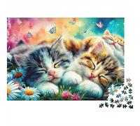 Yorkie in Dreamland 1000 Pièces Jigsaw Puzzles for Adults Colorful Kittens Fun, Challenging & Brainteasing Adults Jigsaw Puzzle Uncover The Puzzle Recycled Carton Educational Game Fun Activit