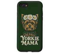 Yorkie Mama Yorkshire Terrier avec Couronne de Marguerites Motif Chien Floral Coque pour iPhone SE (2020) / 7/8